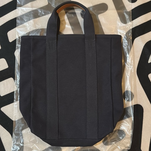 Brand New Tory Burch hand held canvas navy blue tote bag - Picture 4 of 12